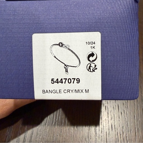 NEW Swarovski Lifelong Bow Bangle White Mixed Metal Finish - Picture 11 of 12